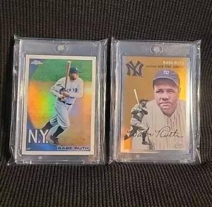 BABE RUTH 2010 Topps Chrome #222 Refractor & 2023 Topps Chrome #312 NY YANKEES - Picture 1 of 18