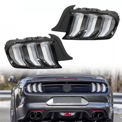 Fits For 2015-2023 Ford Mustang Euro Clear FULL LED Sequential Tube Tail Lights Foto 1 de 4
