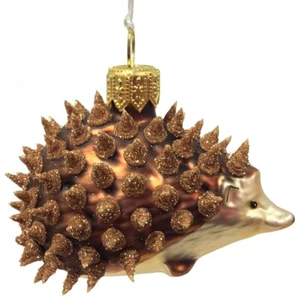Spikey Prickly Hedgehog Polish Glass Christmas Tree Ornament Animal Decoration - Picture 1 of 2
