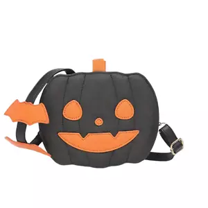 Halloween Bag PU Leather Novelty  Pumpkin Purse Adjustable Strap Crossbody Bag - Picture 1 of 5