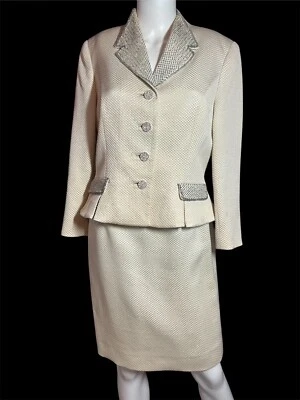 Vintage 1980’s Rickie Freeman Skirt Suit w/Embellished Jacket, SZ 8 - Image 1 of 4