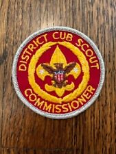 Boy Scouts District Cub Scout Commissioner Patch w/ Silver Mylar Border
