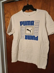 T-Shirt Puma Rip Skate Streetwear quadratisch Logo Basketball weiß blau M - Bild 1 von 4