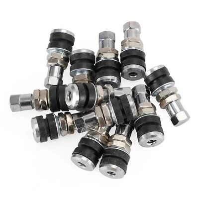 12pcs Short Chrome Metal Tire Valve Stems TR161 Bolts For ATV Go-karts Hot Rods - Image 1 of 4