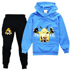 2pcs Boys Girls Palworld Tracksuit Cosplay Costume Cartoon Hoodies+Pants Outfits