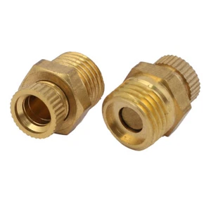 2 Stk Kompressor 1/4 PT Außengewinde Metall Wasser Ablassventil Gold Ton - Picture 1 of 1