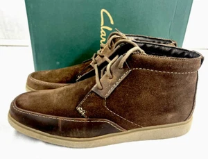 Men New Clarks Brown Suede Lace-Up Ankle Casual Shoes Size 9.5 M - Picture 1 of 5