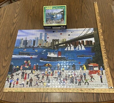 Rompecabezas de 1000 piezas Jane Wooster Scott "Beneath The Brooklyn Bridge" 2002 raro Foto 1 de 4