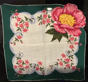 PAÑUELO PAÑUELO FLORAL ALGODÓN VINTAGE 14 X 14 - Imagen 1 de 6