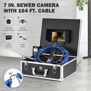 7" Self-Leveling Sewer Camera 100FT Pipe Inspection Camera w 512Hz Locator 720P - Picture 1 of 15