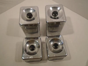 Vintage MCM 1950 s Lincoln Beautyware Chrome kitchen canister set 4 pcs. - Picture 1 of 6