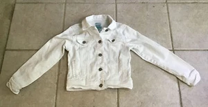OLD NAVY GIRLS WHITE DENIM JEAN JACKET SZ 8 GC! - Picture 1 of 2