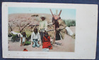 1900S Pima Indian Family & Wickiup Home Postcard