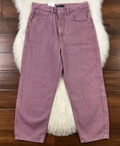 NUEVO LEVI'S JEANS BARRIL CROP RELAJADO TOBILLO PÚRPURA DENIM CREMALLERA BOLSILLOS MOSCA TALLA 30 - Imagen 1 de 14
