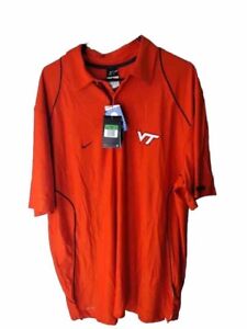 VIRGINIA TECH VT Hokies Golf Polo Shirt Nike Dri-Fit Orange XL NWT