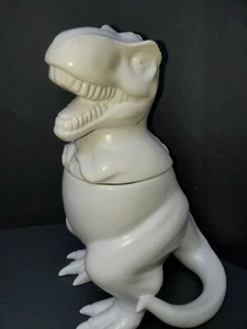 T-Rex Dinosaur Cookie Jar by Threshold Tyrannosaurus Rex Stoneware White Retired - Picture 1 of 9