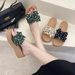 Flip-Flops Damen Hausschuhe Außenbekleidung Sommer Muffin Plateau mittelhoher Absatz Sandalen - Bild 1 von 12