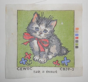 CEWEC Needlepoint Canvas Made in Denmark #C839-1 KITTEN - Picture 1 of 4