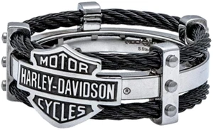  Harley-Davidson ® Steel Black Cable Men's Ring Mod Jewelry® 251 / HSR0022 - Picture 1 of 1