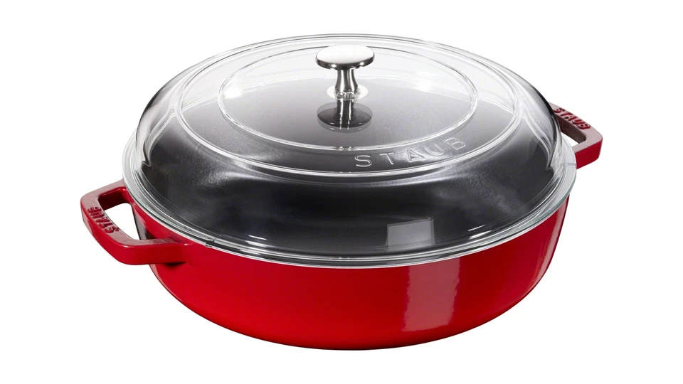Staub Multifunktionsbräterm. Glasdeckel rund 28 Cm kirschrot (12722806)