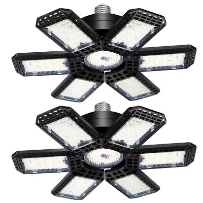 2 Pack LED Garage Light 200W 20000LM 6500K LED Lights Garage Lights Ceiling L... - Image 1 of 4
