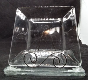 Libbey Tempo Clear Glass Square 8" Salad Dessert Plate SET OF 3 Craft Decoupage - Picture 1 of 4