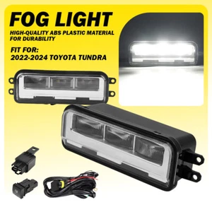 Bumper LED Fog Lights Driving Lamps Pair Left+Right For 2022-24 Toyota Tundra - Foto 1 di 21