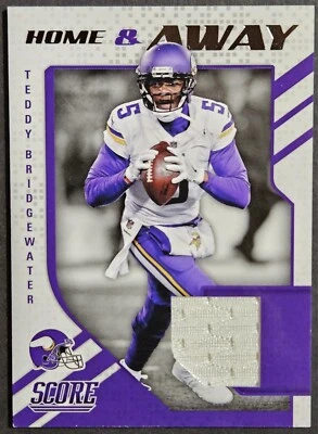 2018 Panini Score Teddy Bridgewater Jersey Relic Home & Away Minnesota Vikings - Image 1 of 2