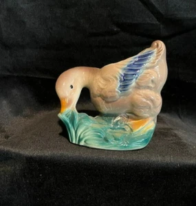 Vintage Planter Royal Copley Mallard Duck Ceramic Planter Purple Blue - Picture 1 of 7