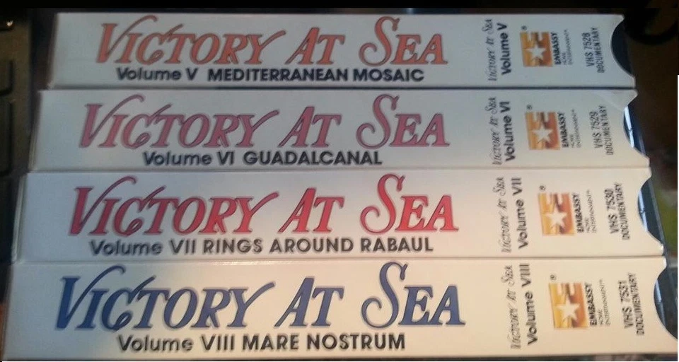 Victory at Sea 5-8 (4 VHS Set) Mediterranean, Guadalcanal, Rabaul, Mare Nostrum - Image 1 of 1
