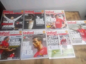 7 Manchester United Football Programmes. United Review 2008 Joblot - Picture 1 of 15