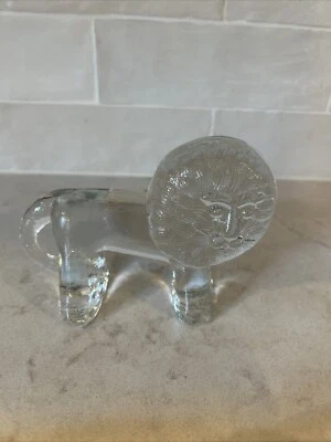VTG Kosta Boda Art Glass (4”H x 5.25”W) Lion Bertil Vallien Zoo Series Sweden - Image 1 of 4