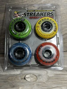 NEW VINTAGE STREAKERS SPEED WHEELS STREET INLINE SKATING ROLLER BLADING 72 MM - Picture 1 of 8