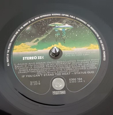 Status Quo ‎– If You Can't Stand The Heat - 1978 LP record excellent, NO COVER - Image 1 of 3