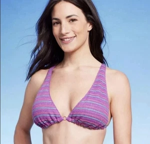 Shade & Shore Häkel Bikini Oberteil Gr. M Medium 8-10 lila/pink/türkis - NEU - Bild 1 von 8