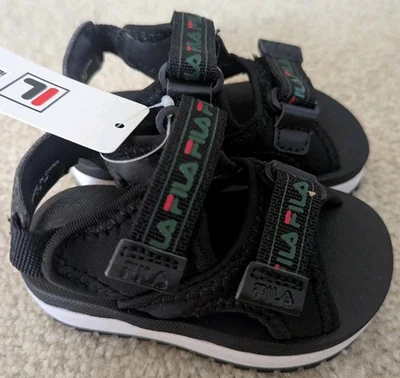 🩴FILA Baby. Spot Eva Sandals. Size Infant 4. Black. New In Box. Adorable! - Image 1 of 4