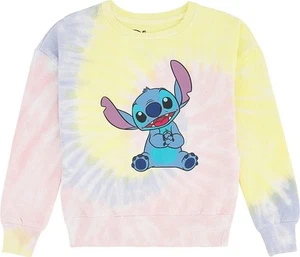 Lilo & Stitch Girls Sweatshirt -Jumbo Print and Embroidery Disney's Stitch Sweat - Picture 1 of 28