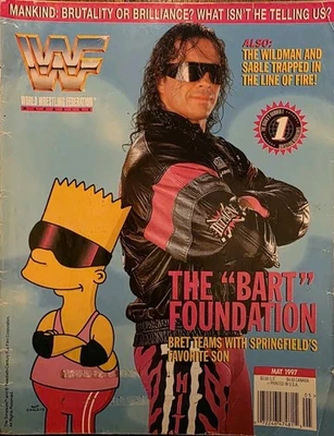 WWF Magazine BRET "HITMAN" HART May 1997 *Has Poster*    B - Image 1 of 4