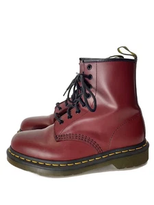 Stivali Dr.Martens UK5 pelle bordeaux 1460 PA004 LISCI lisci 8 - Foto 1 di 5