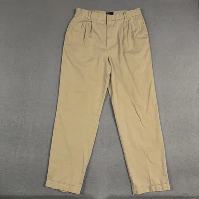 Pantalones Dockers para hombre 34x34 (se adapta a 33x32) marrón clásico puños plisados espiga Foto 1 de 4