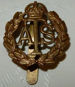 FINE ATS AUXILIARY TRANSPORT SERVICE BRITISH MILITARY BRASS CAP BADGE - Picture 1 of 2