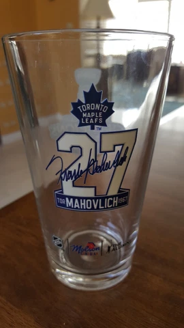 TORONTO MAPLE LEAFS FRANK MAHOVLICH / MOLSON *THE ALUMNI* 16 OZ. GLASS Cover