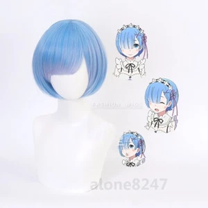 Pelucas azules Re:Life in a different world from cero Rem anime cosplay peinado nuevo - Imagen 1 de 5