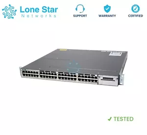 Cisco WS-C3750X-48P-L 48 Port PoE+ Gigabit Ethernet Switch C3KX-PWR-715WAC - Picture 1 of 1