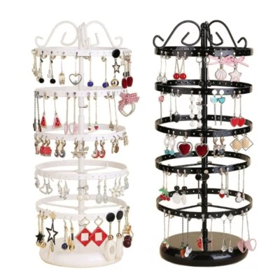 5 Tier Rotating Earring Holder 220 Holes Earring Storage Display Tower Rack - Image 1 of 4