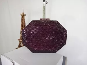 NEW CLUCTH MAROON EVENING RHINESTONES CLUTCH. - Picture 1 of 12