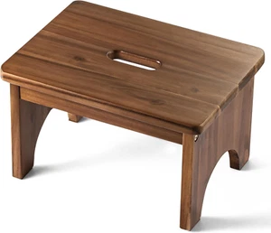 Wooden Step Stool, 9In One Step Stool for Adults, Wooden beside Step Platform... - Picture 1 of 1