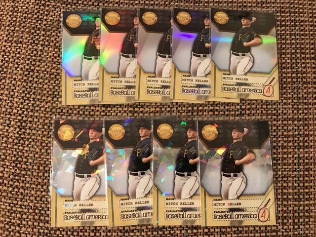 Lot (9) MITCH KELLER 2017 Bowman's Best Baseball American inserts w/4 Atomic - Image 1 of 1