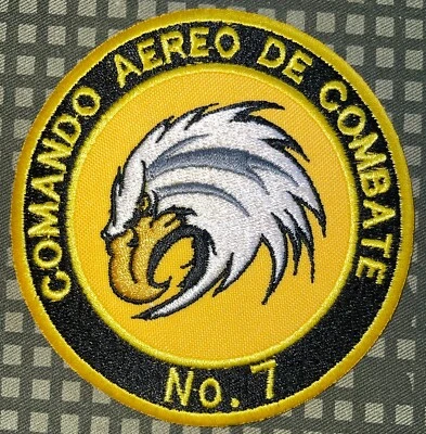 FAC Comando Aereo De Combate No. 7 Patch Hook & Iron-On New A368 - Image 1 of 2