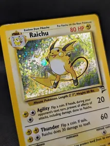 Pokemon TCG - Raichu Holo Rare Base 2 Set Series 16/130 NM - Picture 1 of 21